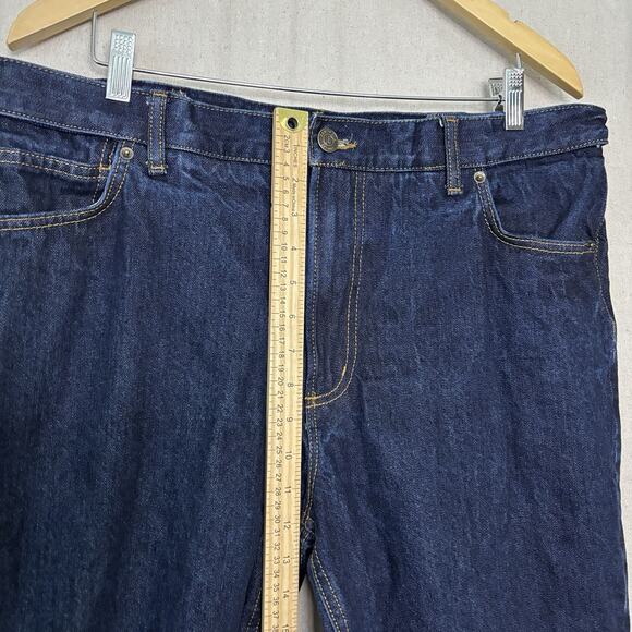 Lands End Traditional Fit Cropped Hipster Flannel Lined Denim Jeans Size 38 x 25 - Picture 7 of 9